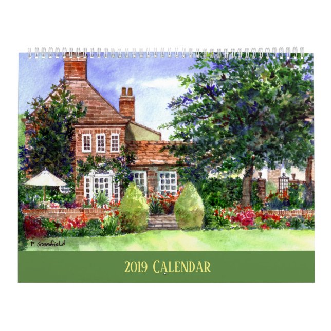 Calendrier des peintures d'aquarelle du paysage (Protection)