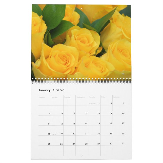 Calendrier des Roses Jaunes 2014 - MODIFIER l'ANNÉ (Jan 2026)