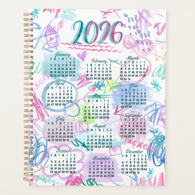 Calendrier des scripts d'aquarelle (Devant)