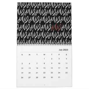 Calendrier des scripts de stylo de marqueur modern