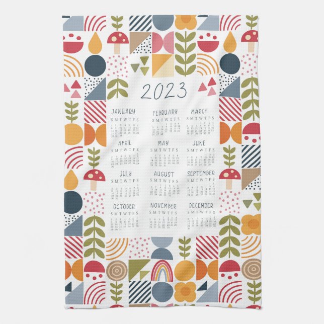 Calendrier des serviettes de thé 2023 Bauhaus Flor (Vertical)
