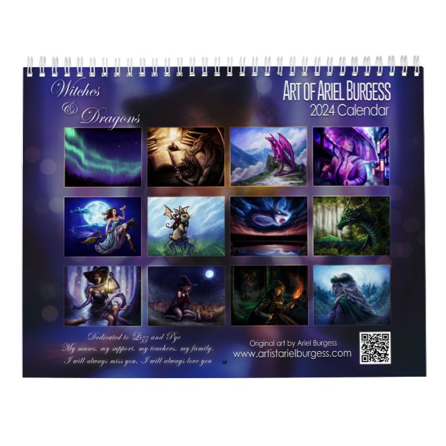 Calendrier des sorcières et dragons 2024 par Ariel (Dos)