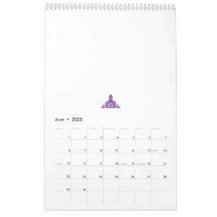Calendrier Design harmonieux et symétrique avec violet, rose 
