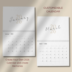 Calendrier Design minimaliste et épuré