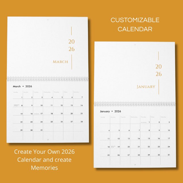 Calendrier Design Minimaliste Propre (Créateur téléchargé)