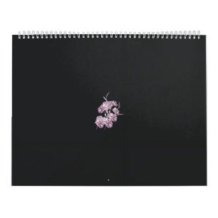 Calendrier dessin d'un plante aux fleurs violettes