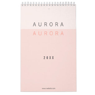 Calendrier Deux tons rose minimaliste