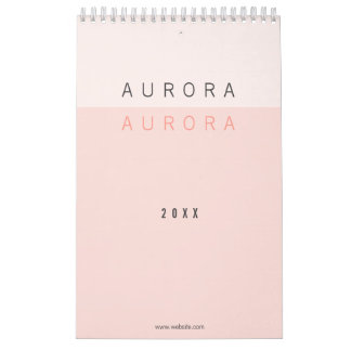 Calendrier Deux tons rose minimaliste