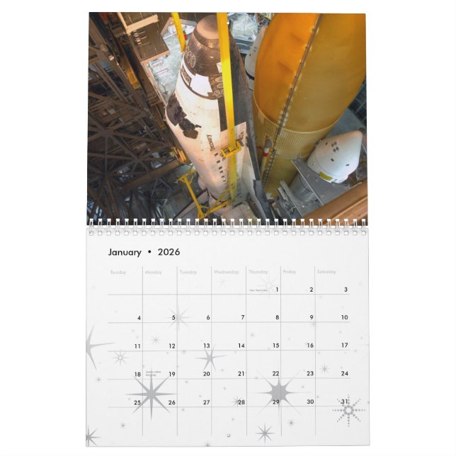 Calendrier d'hommage de la NASA (Jan 2026)