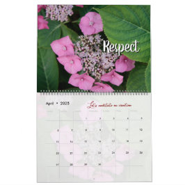 Calendrier Dieu méditation photo jardin : mots