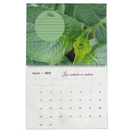 Calendrier Dieu méditation photos jardin : notes