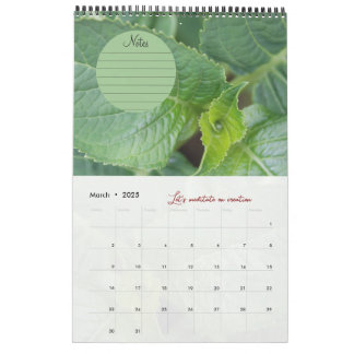 Calendrier Dieu méditation photos jardin : notes