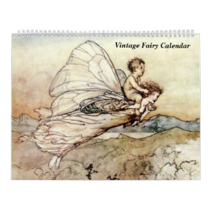 Calendrier d'illustration de fées vintages
