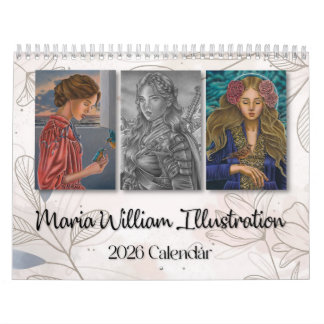 Calendrier d'illustration de Maria William 2026