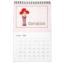 Calendrier d'illustrations florales personnalisées