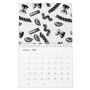 Calendrier Diversité des pâtes Gris Nourriture Italie Amateur