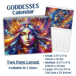 Calendrier Divinité féminine céleste brillante et colorée -