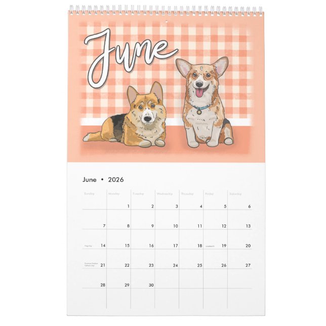 Calendrier Dog Lovers Calendar 2026 | Hand Drawn Ilustrations (Jun 2026)