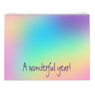 Calendrier Doux Prismatic Arc-en-ciel Dégradé Inspirant Cale