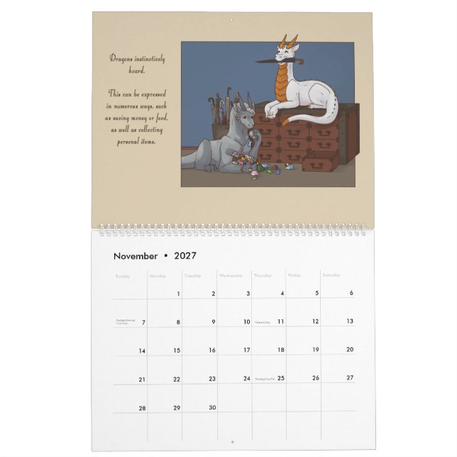 Calendrier Dragons dans l'amour (Nov 2027)