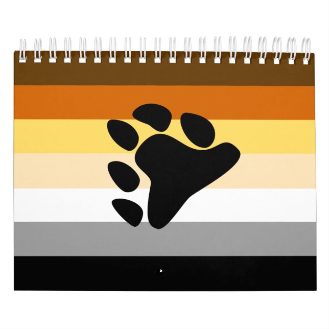 Calendrier Drapeau de la fierté de l'ours avec paw (Protection)
