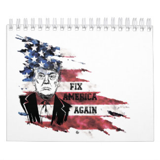 Calendrier Drapeau des Etats-Unis.Donald Trump.