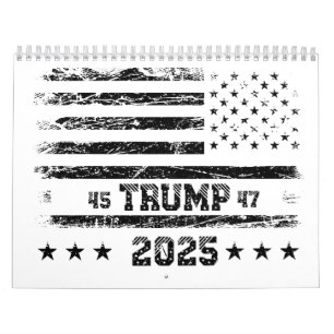 Calendrier Drapeau des Etats-Unis.Donald Trump.