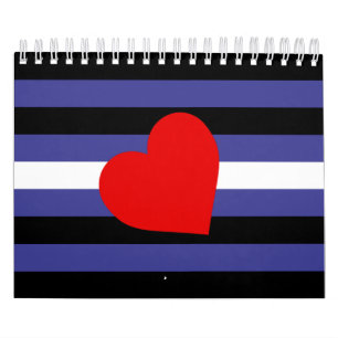 Calendrier Drapeau et cœur de fierté en cuir