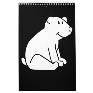 Calendrier Drôle Amoureux des animaux de dessin d'ours polair