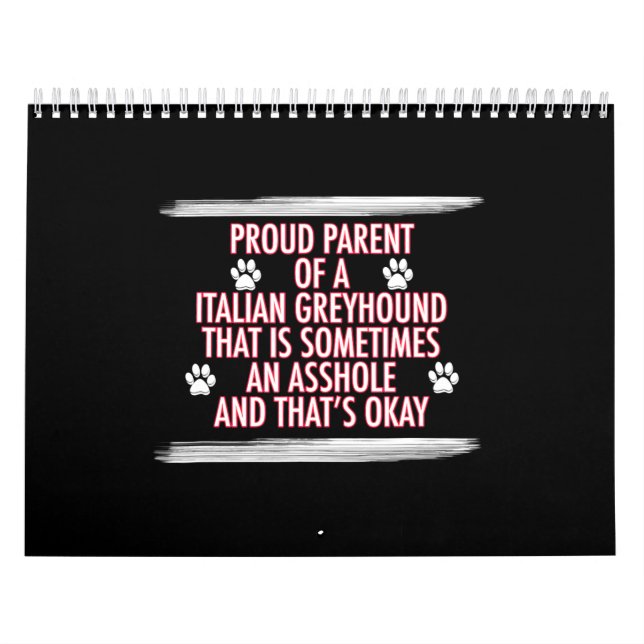 Calendrier drôle italien greyhidel cadeau chien papa (Protection)