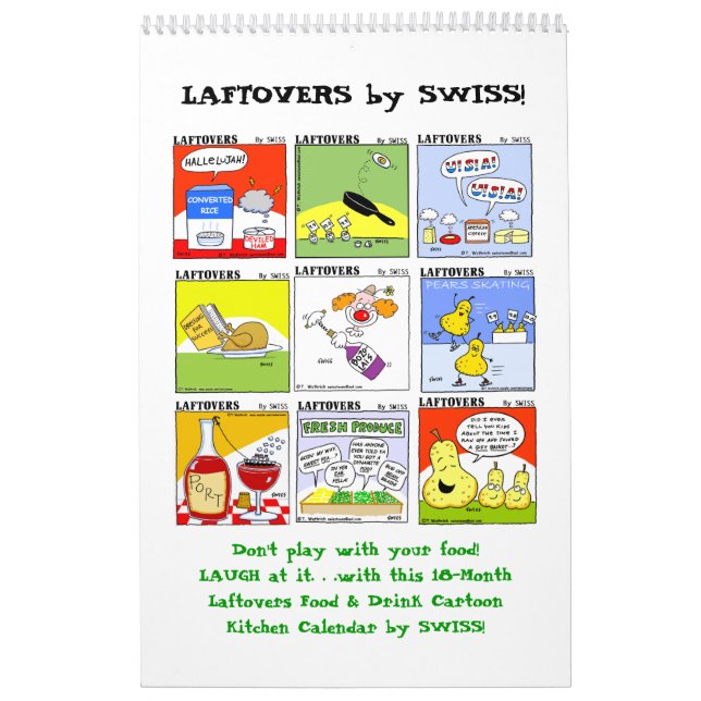 Calendrier Drôle Laftovers Aliments Caricatures 18 Mois (Protection)