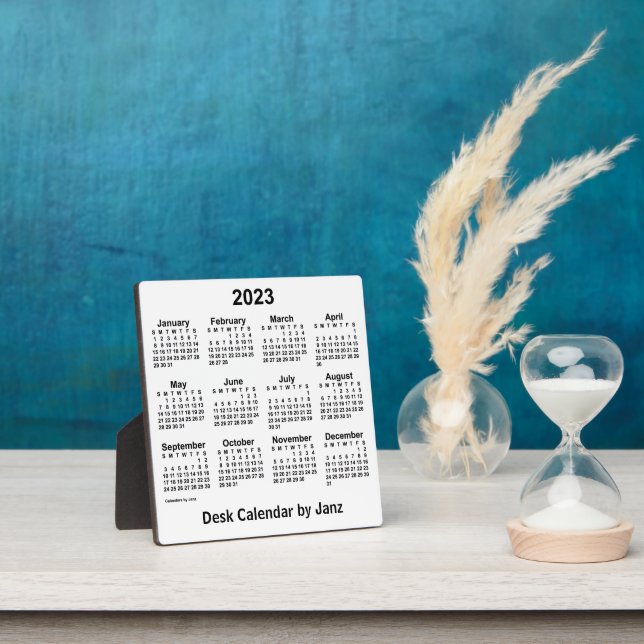 Calendrier du bureau blanc 2023 par la Plaque Janz (Insitu)