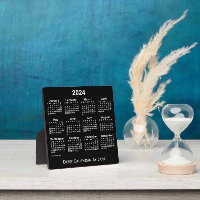 Calendrier du bureau blanc Neon 2024 par la Plaque (Insitu)