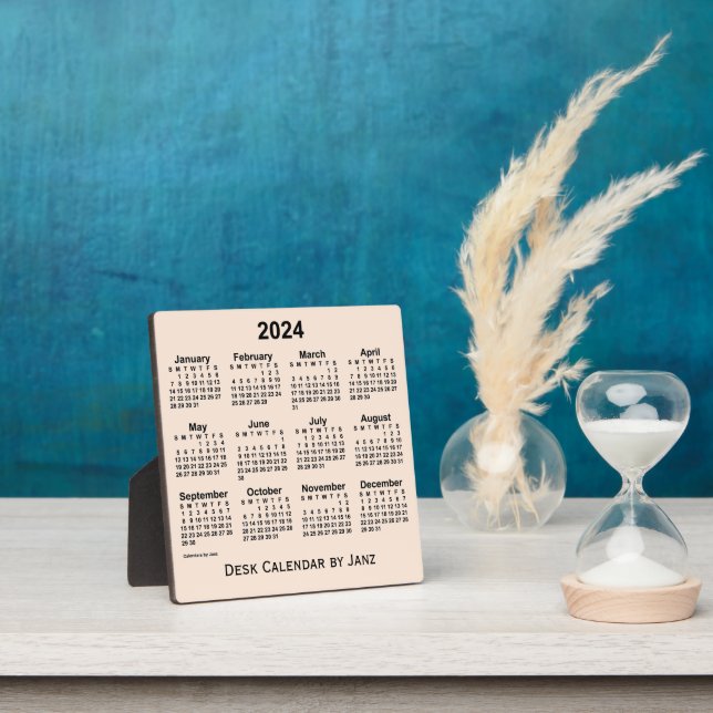 Calendrier du bureau jaune 2024 par la plaque Janz (Insitu)
