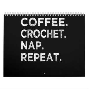 Calendrier Du café. Crochet. Nap.Recommencer. Crochet