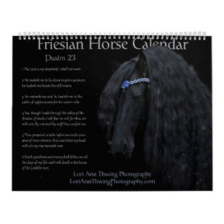Calendrier du cheval friésien Psaume 23