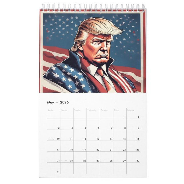 Calendrier du drapeau américain épopé Trump (Mai 2026)