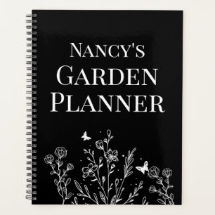 Calendrier du jardinier floral noir