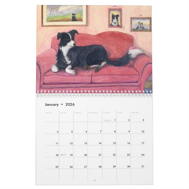 Calendrier du monde de border collie (Jan 2026)