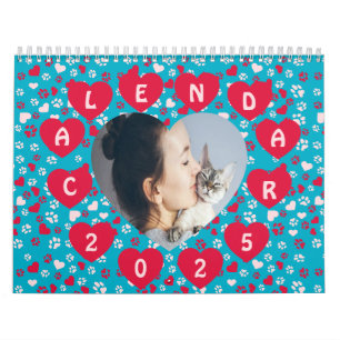 Calendrier du Motif Empreinte de patte photo perso