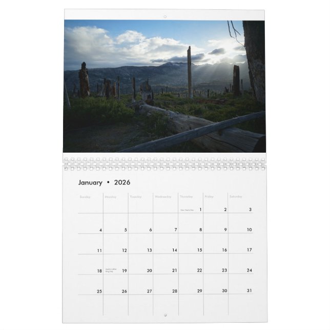 Calendrier du paradis du randonneur (Jan 2026)
