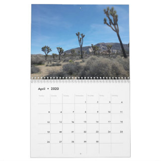 Calendrier du parc national Joshua Tree 2020