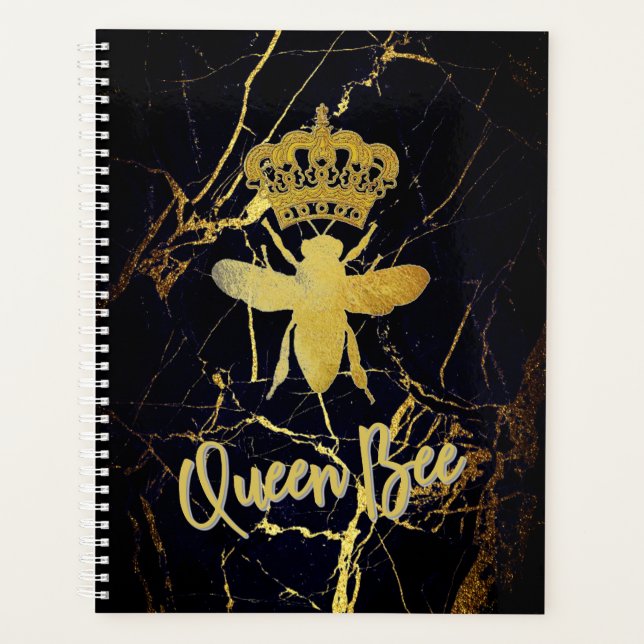 Calendrier du planificateur en marbre noir QUEEN B (Devant)