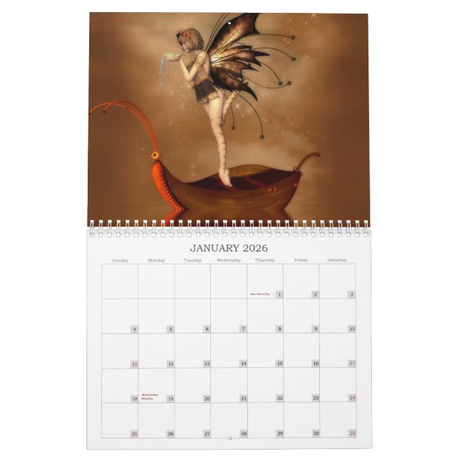 Calendrier Échantillonneur d'illustration de Digitals de Tina (Jan 2026)