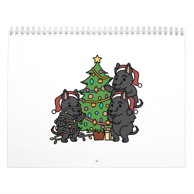Calendrier Ecosse Terrier sapin de Noël (Protection)