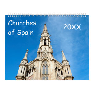 Calendrier Eglises de 12 mois d'Espagne
