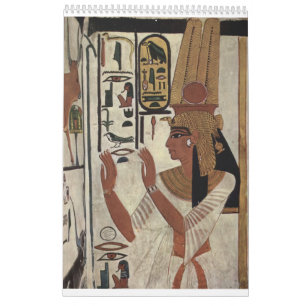 Calendrier Égypte antique avec Pyramides, Temples du Sphinx