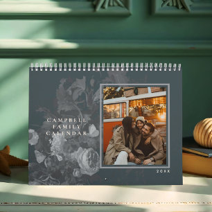 Calendrier Élégant Chic Floral Rustique Photo Vintage 2027