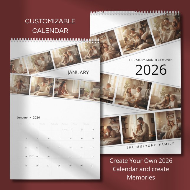 Calendrier Elegant Minimalist Family Photo Calendar 2026  (Créateur téléchargé)