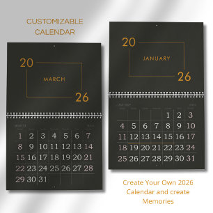 Calendrier Élégant Moderne Minimaliste 2026